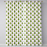 Watercolor Christmas Pine Tree Repeat White Festive Curtain Art Readymade Eyelet Ring Top Thermal 100% Blackout Curtains