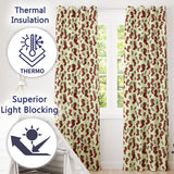 Festive Red Christmas Stocking Repeat Holiday Curtain Panels Readymade Eyelet Ring Top Thermal 100% Blackout Curtains