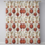 Cute Santa Claus Christmas Trees Holly Leaves and Festive Holiday Pattern  Readymade Eyelet Ring Top Thermal 100% Blackout Curtains