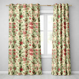 Vintage Christmas Bells Holly Leaves Pine Branches and Festive Elements  Readymade Eyelet Ring Top Thermal 100% Blackout Curtains