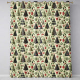 Victorian Style Christmas Children Tree Holly and Festive Holiday Elements  Readymade Eyelet Ring Top Thermal 100% Blackout Curtains