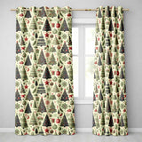 Victorian Style Christmas Children Tree Holly and Festive Holiday Elements  Readymade Eyelet Ring Top Thermal 100% Blackout Curtains