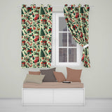 Scandinavian Christmas Trees Baubles Snowflakes Nordic Seamless Pattern  Readymade Eyelet Ring Top Thermal 100% Blackout Curtains