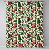 Scandinavian Christmas Trees Baubles Snowflakes Nordic Seamless Pattern  Readymade Eyelet Ring Top Thermal 100% Blackout Curtains