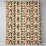 Vintage Christmas Baubles Holly Leaves Botanical Seamless Pattern  Readymade Eyelet Ring Top Thermal 100% Blackout Curtains