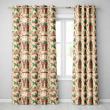 Vintage Christmas Baubles Holly Leaves Botanical Seamless Pattern  Readymade Eyelet Ring Top Thermal 100% Blackout Curtains