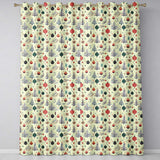 Cute Christmas Trees Red Bows Festive Seamless Pattern  Readymade Eyelet Ring Top Thermal 100% Blackout Curtains