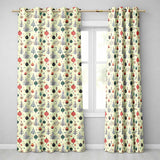 Cute Christmas Trees Red Bows Festive Seamless Pattern  Readymade Eyelet Ring Top Thermal 100% Blackout Curtains