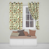 Festive Christmas Stars Holly Leaves Baubles Seamless Pattern  Readymade Eyelet Ring Top Thermal 100% Blackout Curtains