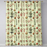 Festive Christmas Stars Holly Leaves Baubles Seamless Pattern  Readymade Eyelet Ring Top Thermal 100% Blackout Curtains