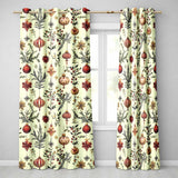 Vintage Glass Christmas Baubles Teal Gold Seamless Pattern  Readymade Eyelet Ring Top Thermal 100% Blackout Curtains