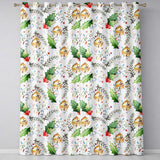 Festive Holly Leaves Bells Pine Branch Confetti Seamless Pattern  Readymade Eyelet Ring Top Thermal 100% Blackout Curtains