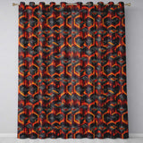 Fiery Lava Cube Geometric Abstract Seamless Pattern  Readymade Eyelet Ring Top Thermal 100% Blackout Curtains