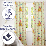 Cute Fantasy Castle Clouds Stars Seamless Pattern  Readymade Eyelet Ring Top Thermal 100% Blackout Curtains
