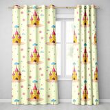 Cute Fantasy Castle Clouds Stars Seamless Pattern  Readymade Eyelet Ring Top Thermal 100% Blackout Curtains