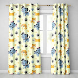 Cute Cartoon Puppies and Paw Prints Kawaii Style Seamless Pattern  Readymade Eyelet Ring Top Thermal 100% Blackout Curtains