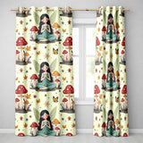 Cute Fairy with Mushrooms Butterflies Autumn Leaves Seamless Pattern  Readymade Eyelet Ring Top Thermal 100% Blackout Curtains