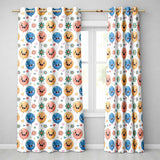 Cute Smiling Balloons Hearts and Stars Fun Party Seamless Pattern  Readymade Eyelet Ring Top Thermal 100% Blackout Curtains