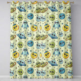 Cute Space Aliens Planets Stars Galaxy Fun Seamless Pattern  Readymade Eyelet Ring Top Thermal 100% Blackout Curtains