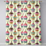 Cute Kawaii Birthday Cupcakes Hearts Candle Sprinkles Pastel Seamless Pattern  Readymade Eyelet Ring Top Thermal 100% Blackout Curtains