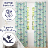 Cute Polar Bears on Ice Floes Arctic Winter Cute Animals Seamless Pattern  Readymade Eyelet Ring Top Thermal 100% Blackout Curtains