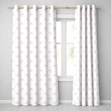 Soft Pink Ribbon Bow Lattice Elegant Seamless Pattern  Readymade Eyelet Ring Top Thermal 100% Blackout Curtains