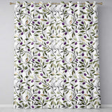 Olive Branch Purple Fruit Botanical Minimal Seamless Pattern  Readymade Eyelet Ring Top Thermal 100% Blackout Curtains