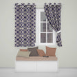 Navy Blue Moroccan Geometric Lattice Elegant Seamless Pattern  Readymade Eyelet Ring Top Thermal 100% Blackout Curtains