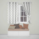Elegant Tulip Floral Frame Neutral Seamless Pattern  Readymade Eyelet Ring Top Thermal 100% Blackout Curtains