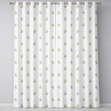 Elegant Tulip Floral Frame Neutral Seamless Pattern  Readymade Eyelet Ring Top Thermal 100% Blackout Curtains