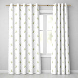 Elegant Tulip Floral Frame Neutral Seamless Pattern  Readymade Eyelet Ring Top Thermal 100% Blackout Curtains