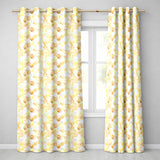 Watercolor Honeycomb Hexagon Sweet Honey Seamless Pattern  Readymade Eyelet Ring Top Thermal 100% Blackout Curtains