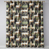 Rustic Farm Goat Animal Illustration Seamless Pattern  Readymade Eyelet Ring Top Thermal 100% Blackout Curtains