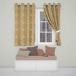 Elegant Beige Floral Line Art Botanical Leaves Seamless Pattern Soft Neutral  Readymade Eyelet Ring Top Thermal 100% Blackout Curtains