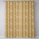Elegant Beige Floral Line Art Botanical Leaves Seamless Pattern Soft Neutral  Readymade Eyelet Ring Top Thermal 100% Blackout Curtains