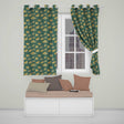 Art Deco Inspired Gold Floral Outline on Deep Teal Background Seamless Pattern  Readymade Eyelet Ring Top Thermal 100% Blackout Curtains