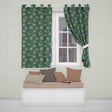 Luxury Teal Background Gold Line Art Floral Blossoms Seamless Botanical Pattern  Readymade Eyelet Ring Top Thermal 100% Blackout Curtains