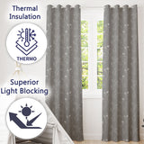 Soft Green Botanical Line Art Floral Pattern with Minimal Leaves Seamless  Readymade Eyelet Ring Top Thermal 100% Blackout Curtains
