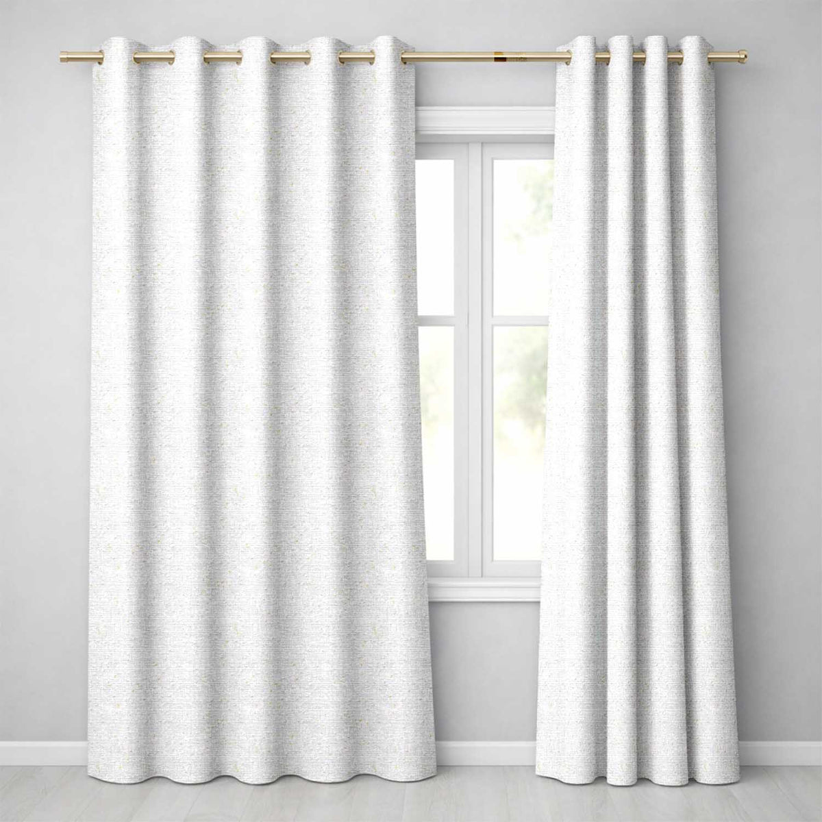 Natural Linen Texture Neutral  Pattern with Subtle Woven Detail  Readymade Eyelet Ring Top Thermal 100% Blackout Curtains