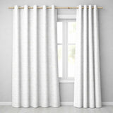 Natural Linen Texture Neutral  Pattern with Subtle Woven Detail  Readymade Eyelet Ring Top Thermal 100% Blackout Curtains