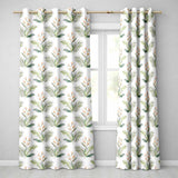 Watercolor Tropical Banana Leaves and Bird of Paradise Floral Pattern  Design  Readymade Eyelet Ring Top Thermal 100% Blackout Curtains