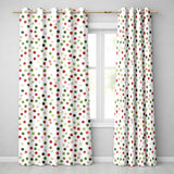 Festive Red Green Watercolor Polka Dot Seamless Pattern Christmas  Design  Readymade Eyelet Ring Top Thermal 100% Blackout Curtains