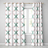 Watercolor Christmas Holly Berry Wreath  Pattern Festive Winter Botanical  Readymade Eyelet Ring Top Thermal 100% Blackout Curtains