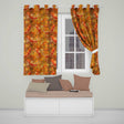 Autumn Koi Fish with Golden Maple Leaves  Pattern Warm Watercolor Nature Design  Readymade Eyelet Ring Top Thermal 100% Blackout Curtains