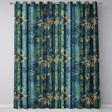 Serene Bamboo Forest with Soft Mist  Pattern Asian Nature Botanical Design  Readymade Eyelet Ring Top Thermal 100% Blackout Curtains