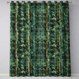 Dense Bamboo Jungle Leaves Seamless Pattern Lush Tropical Botanical Design  Readymade Eyelet Ring Top Thermal 100% Blackout Curtains