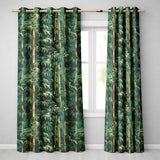 Dense Bamboo Jungle Leaves Seamless Pattern Lush Tropical Botanical Design  Readymade Eyelet Ring Top Thermal 100% Blackout Curtains
