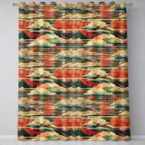 Modern High Speed Train with Rising Sun and Clouds Pattern Japanese TravelTheme  Readymade Eyelet Ring Top Thermal 100% Blackout Curtains