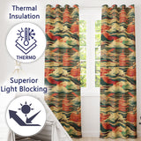 Modern High Speed Train with Rising Sun and Clouds Pattern Japanese TravelTheme  Readymade Eyelet Ring Top Thermal 100% Blackout Curtains