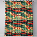 High Speed Train Landscape with Power Lines and Sunset Sky Modern Railway Scene  Readymade Eyelet Ring Top Thermal 100% Blackout Curtains